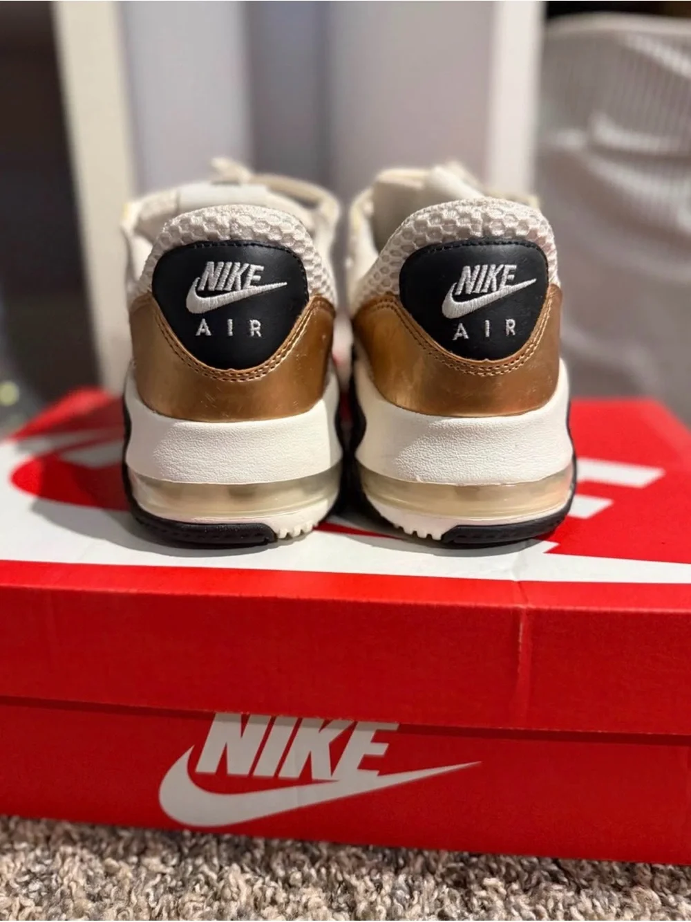 Nike Kids Air Max Low-Top Sneakers in Cream, Gold & Black - Picture 2 of 5